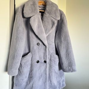 BCBGMaxAzria Lilac Faux Fur Coat